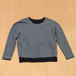 Lululemon Sweater Keep Up Crew Neck Athleisure Women 8 Heathered‎ Speckled Black
